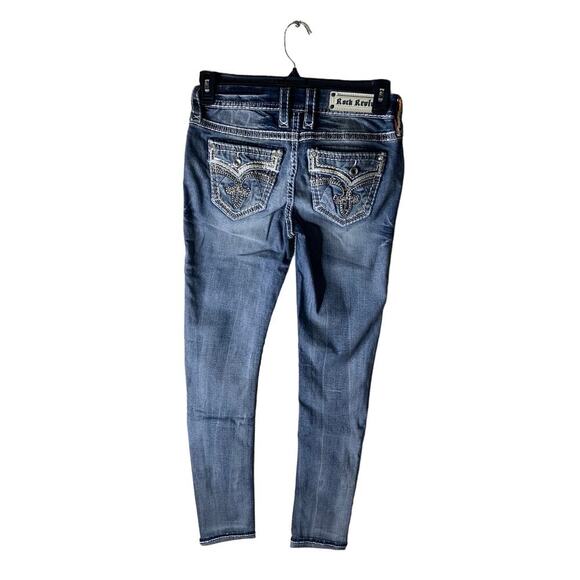 Rock Revival Rima Jeans Womens 26 Embellished Easy Skinny Leg Med Blue Denim NWT - Picture 2 of 16